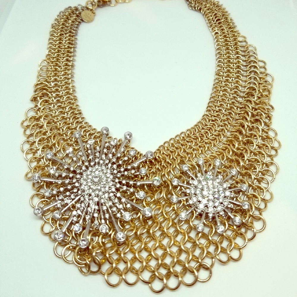 Costume jewelry, Gold necklace with silver accents
